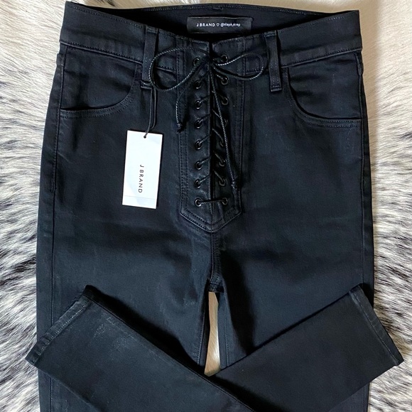 J BRAND X STEPH SHEP HIGH-RISE LACED COATED JEAN - Picture 2 of 16